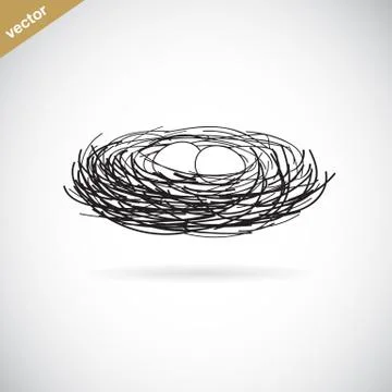 Vector image of an bird's nest Stock Illustration