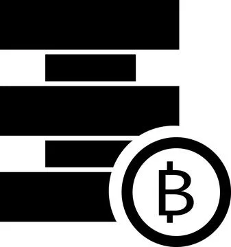 Vector image of the Bitcoin database icon. Stock Illustration