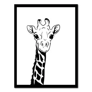 Vector image of black and white giraffe head. Stock Illustration