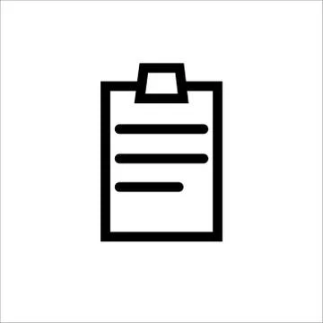 Vector image of the black tablet with paper Stock Illustration