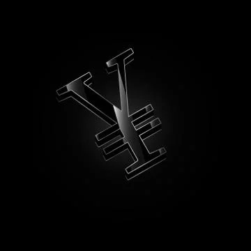 Vector image of black yuan with highlights Stock Illustration