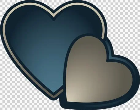 Vector image of blue and gray hearts Stock Photos