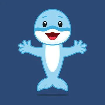 Vector image of a blue dolphin Stock Illustration