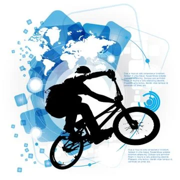 Vector image of BMX cyclist Stock Illustration