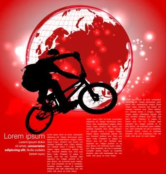 Vector image of BMX cyclist 스톡 일러스트