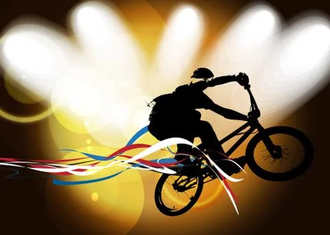 Vector image of BMX cyclist Stock Illustration