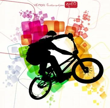 Vector image of BMX cyclist Stock Illustration