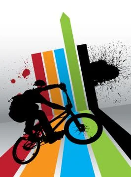 Vector image of BMX cyclist Stock Illustration