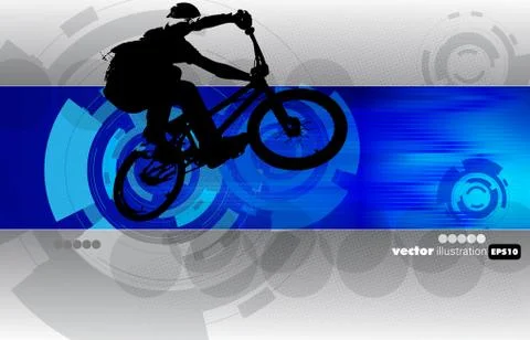 Vector image of BMX cyclist Stock Illustration