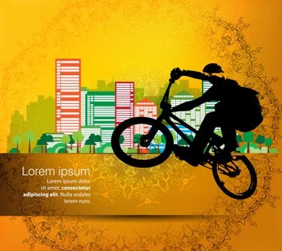 Vector image of BMX cyclist Stock Illustration