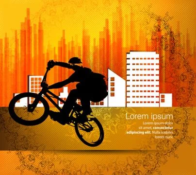 Vector image of BMX cyclist Illustration