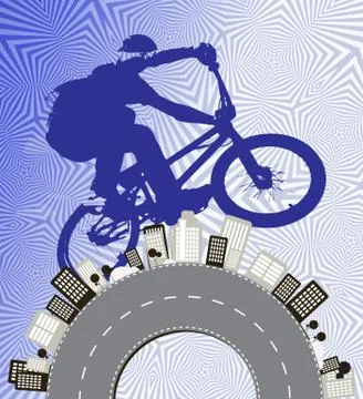 Vector image of BMX cyclist Stock Illustration