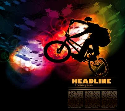 Vector image of BMX cyclist Stock Illustration