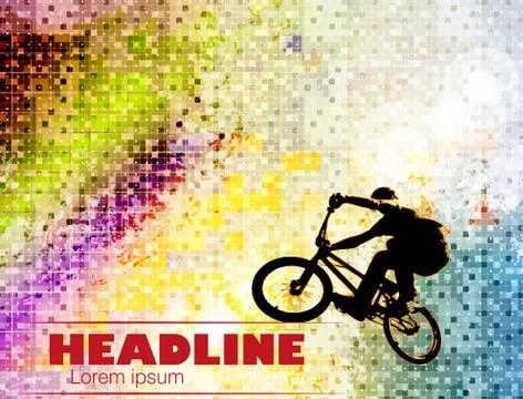 Vector image of BMX cyclist 스톡 일러스트