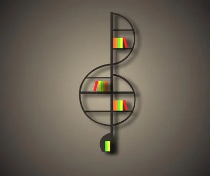 Vector image of book shelf. Stock Illustration