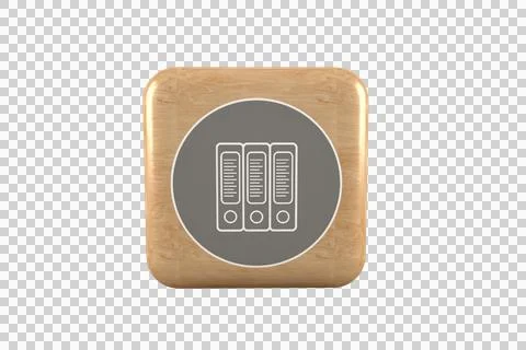 Vector image of box file icon on brown cube Stock Photos
