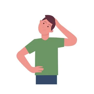 Vector image of boy thinking something イラスト素材