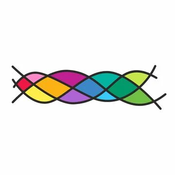 Vector image of a braid painted in the colors of the rainbow Stock Illustration
