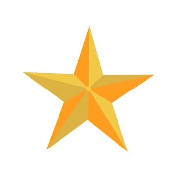 Vector image of a bright yellow star with edges on a white background. Stock Illustration