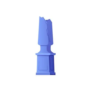 Vector image of a broken column in Roman architecture. An icon of ancient mar Illustrazione stock