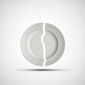 Vector image of a broken white plate Stock Illustration