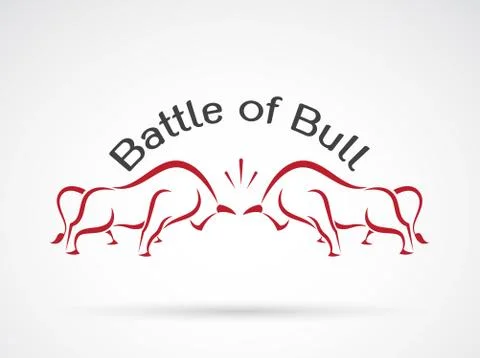Vector image of a bull fight on white background, Logo, Symbol Stock Illustration