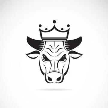 Vector image of a bull head wearing a crown Stock Illustration