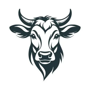 Vector image of a bull head on a white background Illustrazione stock