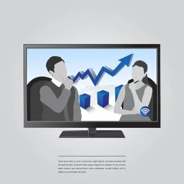 Vector image of business concept on computer with lorem ipsum text Ilustración de archivo