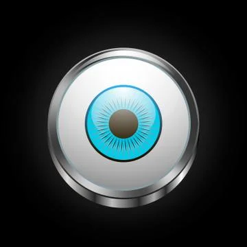Vector image of a button in the form of eye Stock Illustration