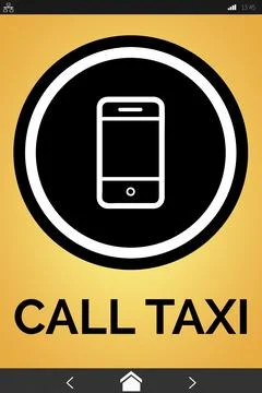 Vector image of call taxi text with mobile icon Stock Illustration