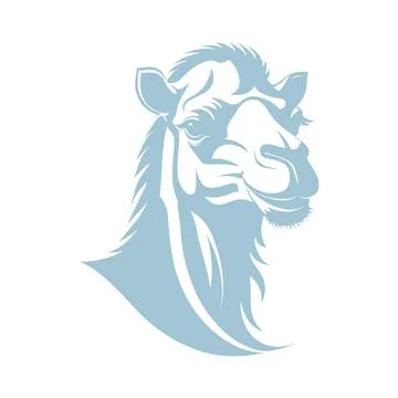 Vector image of a camel head on a white background. Design element. Stock-Illustration