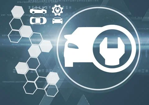 Vector image of car and tools Stock Photos