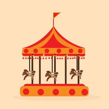 Vector image of carousel with chair ride Stock Illustration