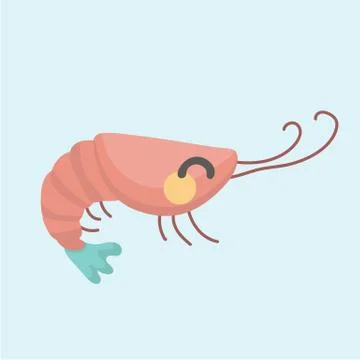 Vector image of a cartoon funny shrimp. Stock Illustration
