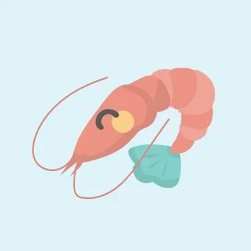 Vector image of a cartoon funny shrimp. Stock Illustration