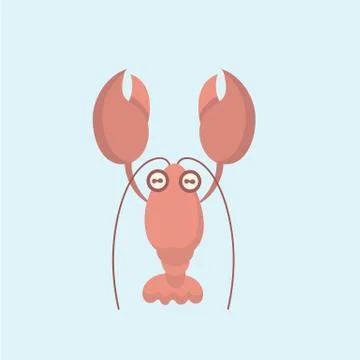 Vector image of a cartoon funny shrimp. Stock Illustration
