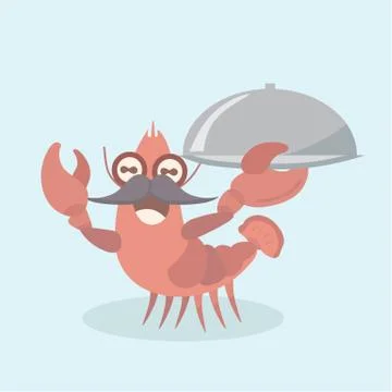 Vector image of a cartoon funny shrimp. Stock Illustration