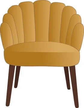 Vector image of a chair in yellow and brown Stock Illustration