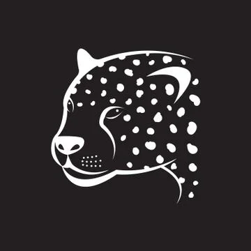 Vector image of an cheetah face on black background. Vector cheetah face for  Stock Illustration