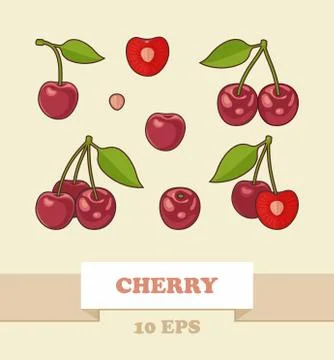 Vector image of cherries Stock Illustration