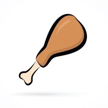 Vector image of an Chicken Drumstick design on a white background Illustrazione stock