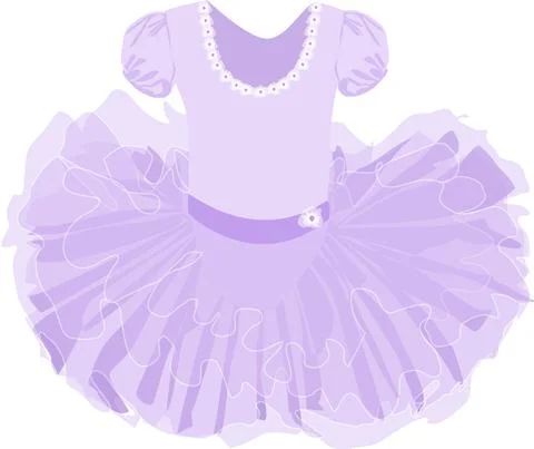 Vector image of a childrens lush ballet tutu in lilac color Stock Illustration