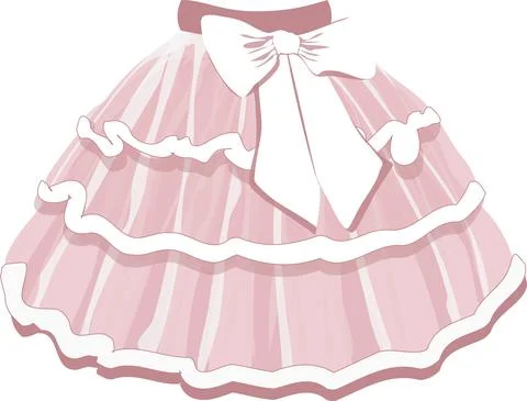 Vector image of a childrens puffy tutu skirt of a ballerina in pink Stock Illustration