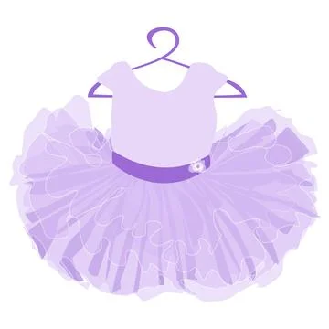 Vector image of a children's puffy tutu dress in purple 스톡 일러스트