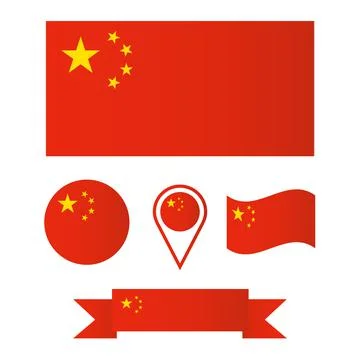 Vector image China flag Stock Illustration