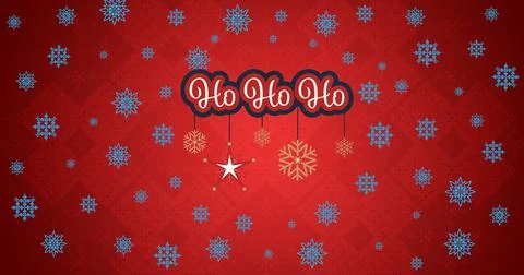 Vector image of christmas greeting on patterned red background with copy space イラスト素材