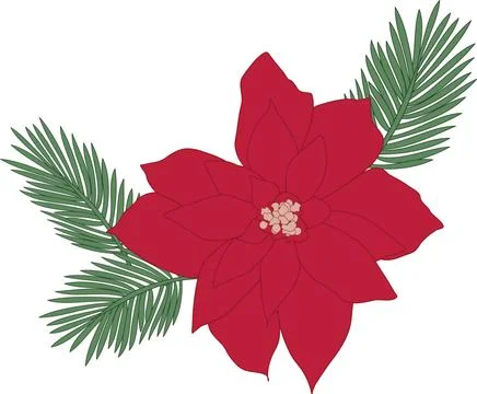Vector image of a Christmas tree flower Stock Illustration