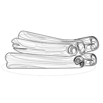 Vector image of cinnamon or kisei sticks. Outline style. EPS 10 Stock-Illustration
