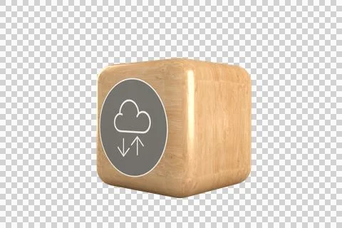 Vector image of cloud computing icon on cube Illustrazione stock